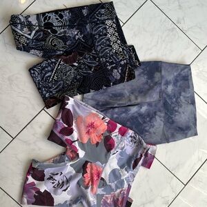 Three pairs of leggings, Abana, Athleta and 90 degrees size xs and small
